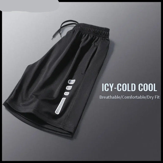 SONECHOKI Running Shorts Men Striped Printing Loose Basketball Sport Gym Breathable Shorts Fitness Training Workout Bottom Male