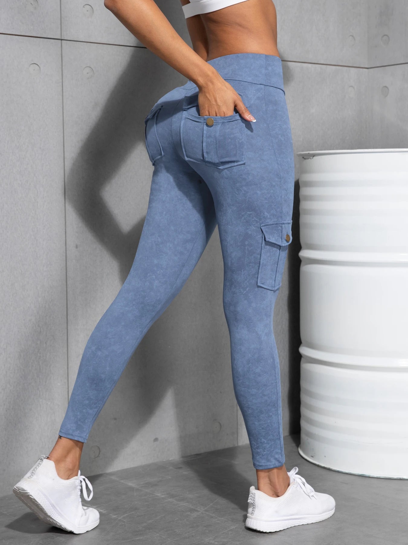 CHRLEISURE Seamless Yoga Pant with Pocket Women's Hip Lifting Sport Leggings Gym High Waist Fitness Tight Elastic Slim Workwear