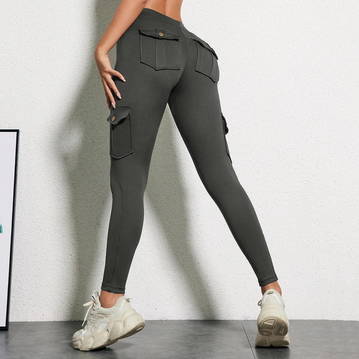 CHRLEISURE Seamless Yoga Pant with Pocket Women's Hip Lifting Sport Leggings Gym High Waist Fitness Tight Elastic Slim Workwear