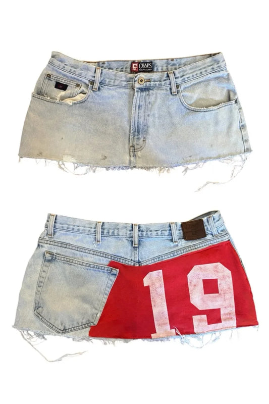 Applique Print Denim Short Skirt Goth Street Hip-hop Harajuku Vintage High Waisted Y2k Mini Skirt Sexy Loose Casual Women Skirt